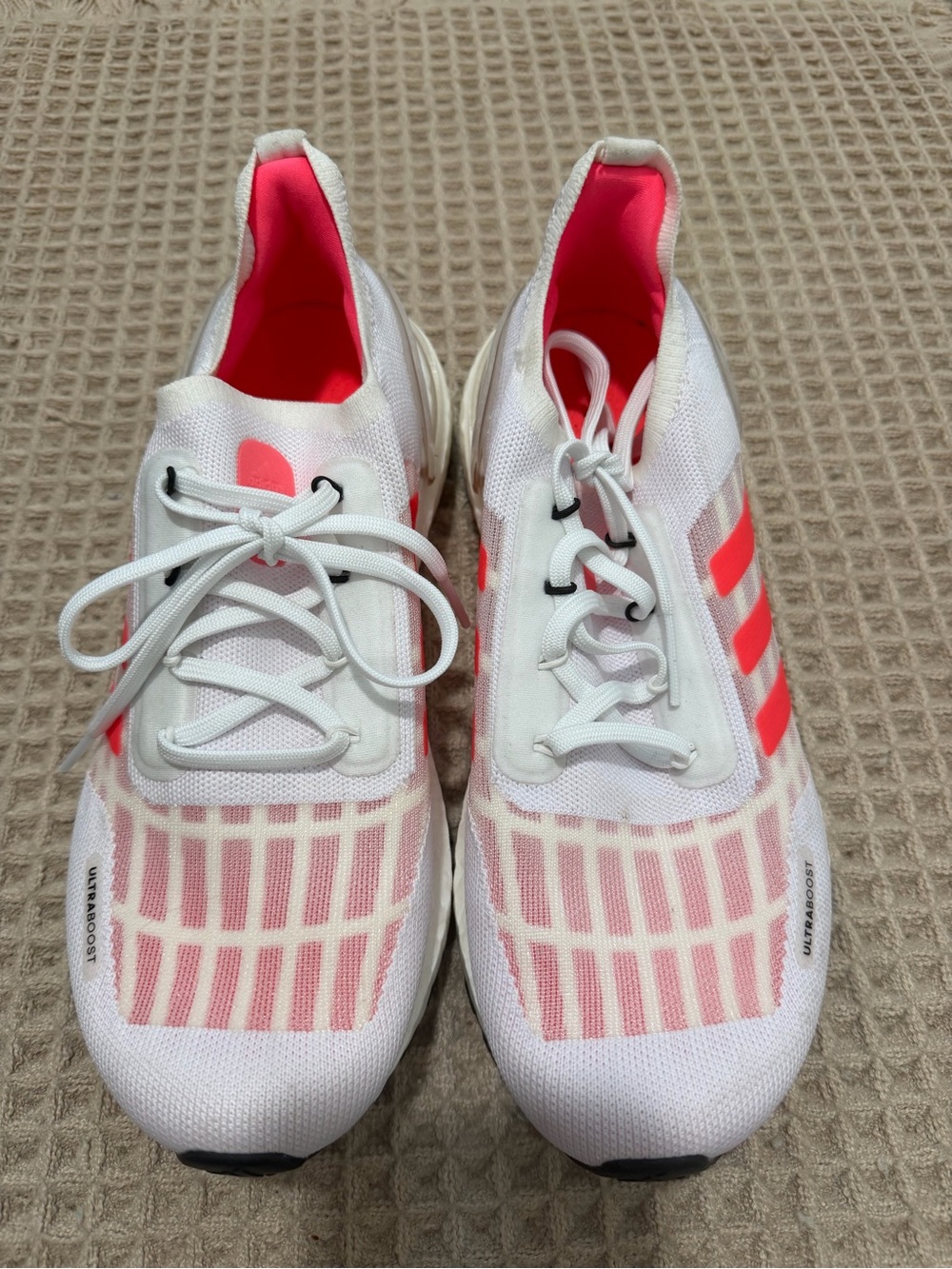 adidas Women’s White Sneakers with Pink Accents